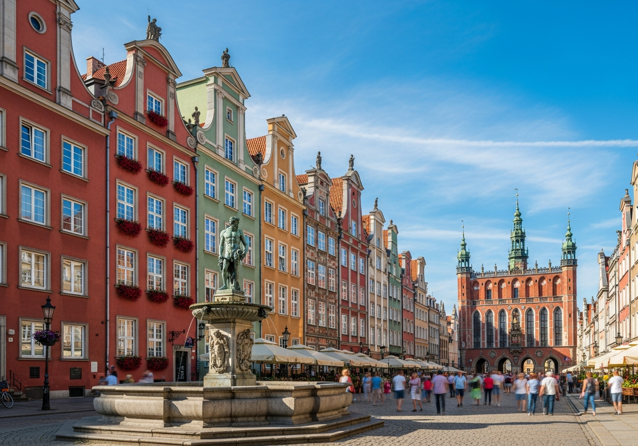 Длинный рынок (Długi Targ) — парадная улица старого города